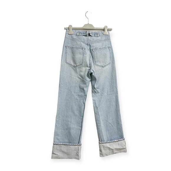 TU ES MON TRESOR Carnelian Jean 7 year,‎ high-rise turn-up jeans, Size 26 - Picture 4 of 15